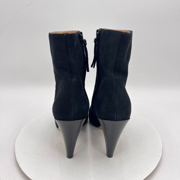 Isabel Marant Leyane Women Size EU 40 US 10 Black Glossed Leather Zip Ankle Boot - Picture 6 of 16